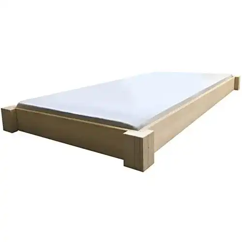 Futonbett LIEGEWERK Bodentiefes Designbett Massivholzbett