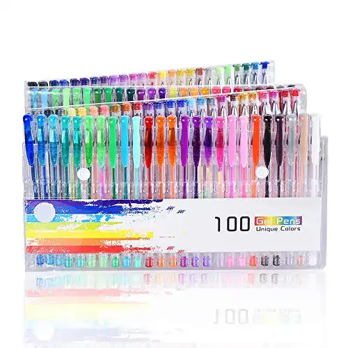 Gelstifte Dailyart 100 Stück Glitzer Gelschreiber Set Multicolor