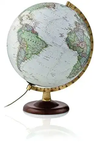 Globus Raethgloben 1917 Verlags National Geographic Gold