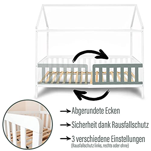 Hausbett Alcube 90×200 cm vielseitiges Holz Kinderbett Weiß