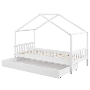 Hausbett Juskys Kinderbett Yuki 90×200 cm mit Bettkasten