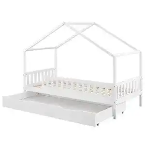 Hausbett Juskys Kinderbett Yuki 90×200 cm mit Bettkasten