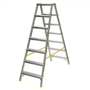 Haushaltsleiter 6 Stufen holz-metall Aluminium Trittleiter