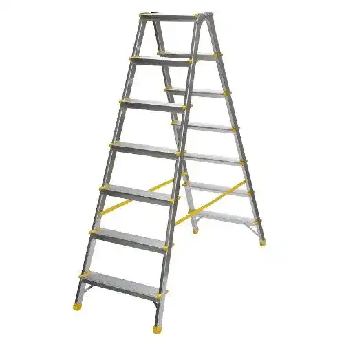 Haushaltsleiter 6 Stufen holz-metall Aluminium Trittleiter
