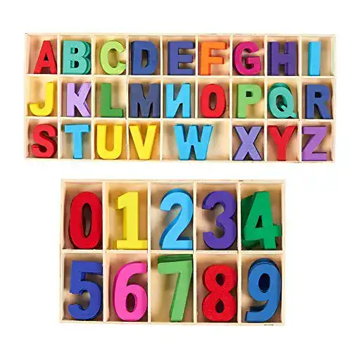 Holzbuchstaben SIMUER Großbuchstaben, 216Pcs