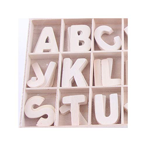 Holzbuchstaben Sprießen 130 Stücke (je 5 Buchstaben), Hölzern