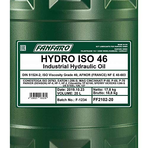 Hydrauliköl HLP 46 FANFARO 1 x 20L Hydro ISO VG 46