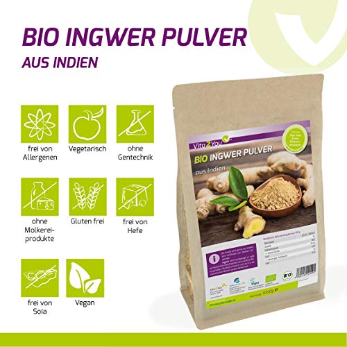 Ingwerpulver Vita2You Bio Ingwer Pulver 1 kg im Zippbeutel
