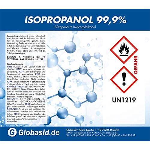 Isopropanol (1l) Globasid Isopropanol 99,9% 3x 1l Flaschen
