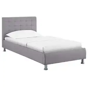 Jugendbett CARO-Möbel Polsterbett Cannes in grau Einzelbett