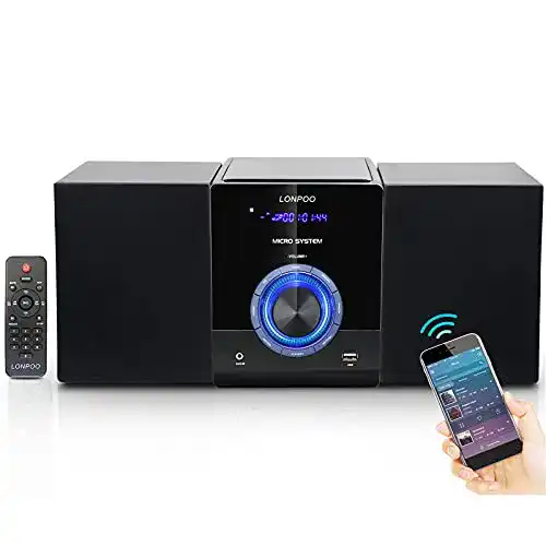 Kassettendeck LONPOO Stereoanlage Kompaktanlage Micro-HiFi