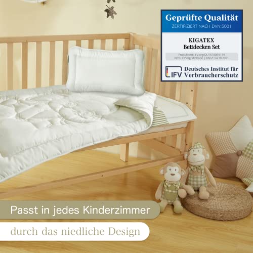 Kinderbettdecke KiGATEX Bettdecken Set mit Elefantensteppung