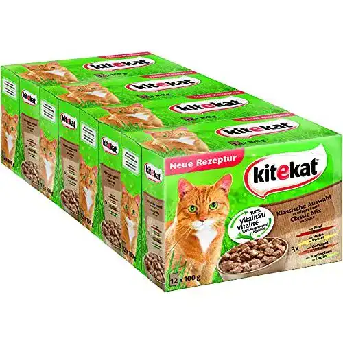 Kitekat-Katzenfutter Kitekat Katzenfutter in Sauce, 4 x 12 x 100g