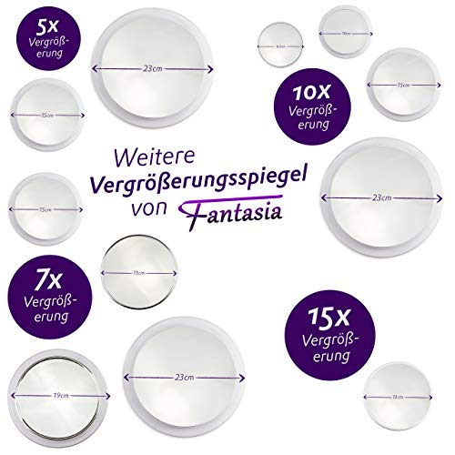 Kosmetikspiegel mit Saugnapf Fantasia, mit 10-Fach Vergrößerung