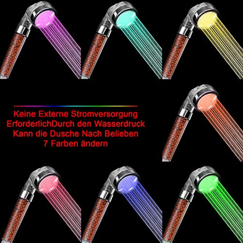 LED-Duschkopf Rovtop Led Duschkopf, mit Farbwechsel, 7 Farben