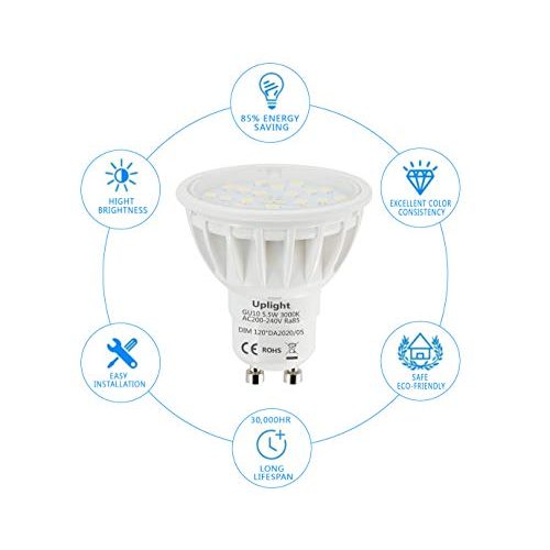 LED-GU10 (dimmbar) Uplight GU10 LED Lampe, 5.5W,10er Pack