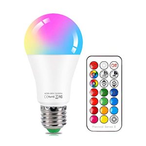 LED-Lampe mit Fernbedienung HYDONG Glühbirne E27, 10W RGB