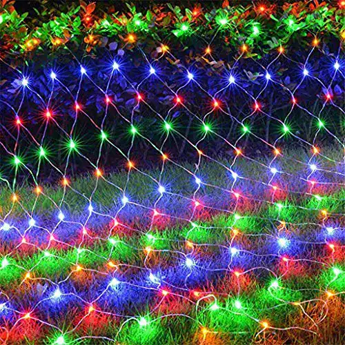 Lichternetz QVIVI LED, 2x2m 144 Lichtervorhang, 8 Modi