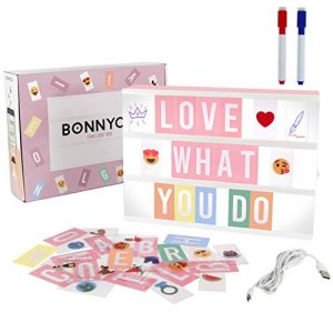 Lightbox BONNYCO Light Box Rosa A4 mit 400 Buchstaben, 2 Stifte