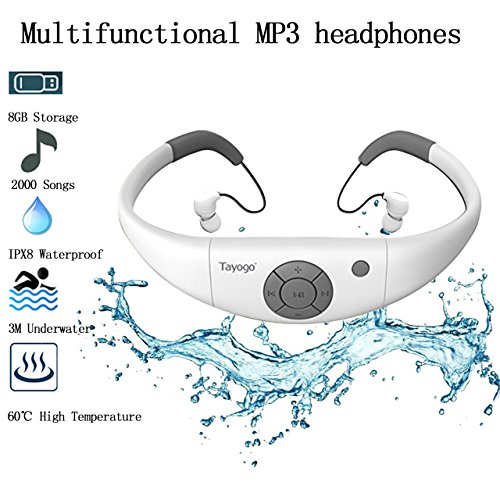 MP3-Player Sport Tayogo MP3-Player, wasserdicht, mit Kopfhörern