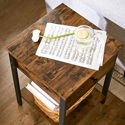 Nachttisch Holz VASAGLE Nachttisch, mit Schublade und Ablage
