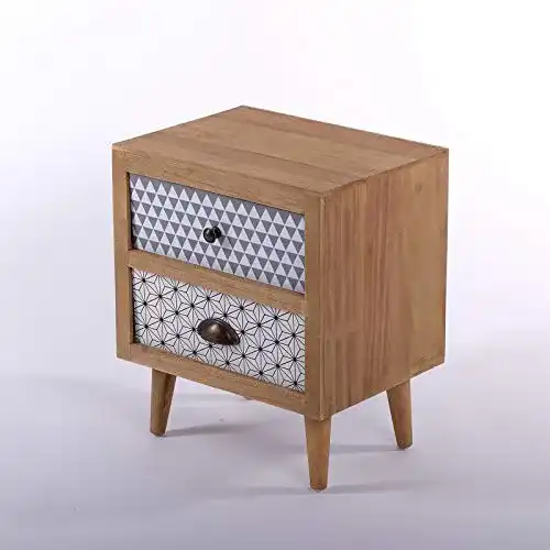 Nachttisch Vintage Kare Design Kommode Capri, 2 Schubladen