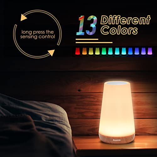 Nachttischlampe Auxmir LED, Dimmbar Atmosphäre, 13 Farben