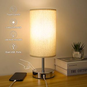 Nachttischlampe Dicoool, Touch-Lampe, Rund, E26, Dimmbar