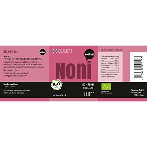 Noni-Saft Wohltuer Noni Saft Bio 100% reiner Direktsaft
