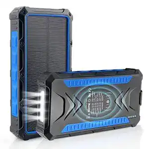 Outdoor-Powerbank DJROLL 36000mAh Qi Wireless Solar, 4 USB