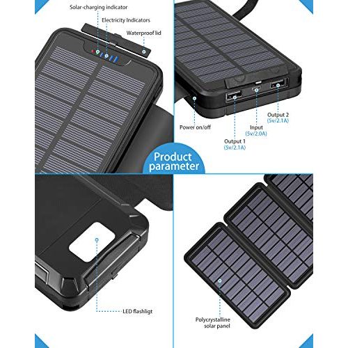 Outdoor-Powerbank elzle Solar PowerBank 26800mAh