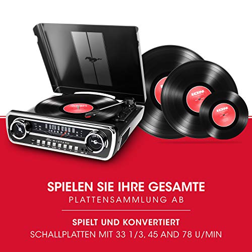 Plattenspieler mit Lautsprecher ION Audio Mustang LP, USB