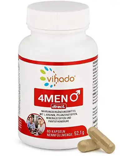 Potenzmittel Vihado 4Men direct, mit Zink, L-Arginin, 60 Kapseln