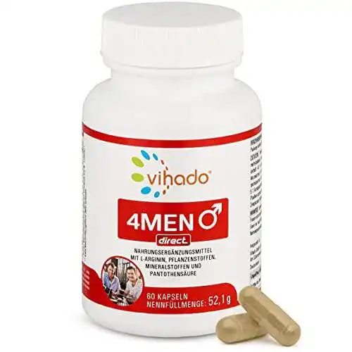 Die beste Potenzmittel Vihado 4Men direct, mit Zink, L-Arginin, 60 Kapseln 2026 Test Bestseller Potenzmittel Vihado 4Men direct, mit Zink, L-Arginin, 60 Kapseln