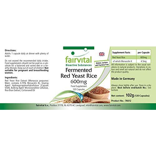 Roter-Reis-Kapseln fairvital Fermentierter Roter Reis 600mg