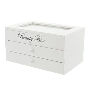 Schmuckkästchen FRANK FLECHTWAREN „Beauty Box“, weiß Holz