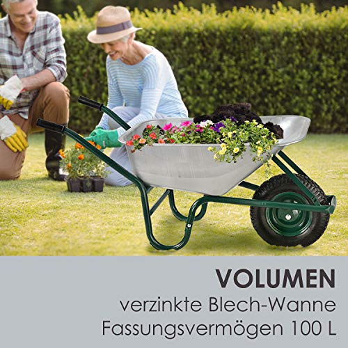 Schubkarre Juskys Garden, 100 Liter Volumen, 210 kg, Luftreifen