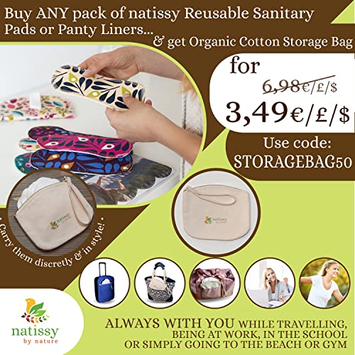 Slipeinlagen Baumwolle Natissy Waschbare TANGA; 7-Pack (S)