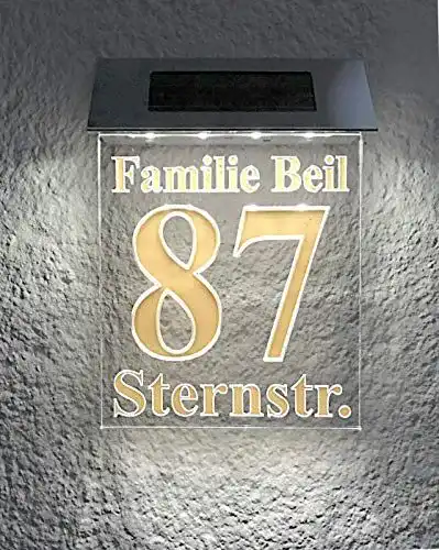 Solar-Hausnummer Jedwill Design Solar Stars, 190mm
