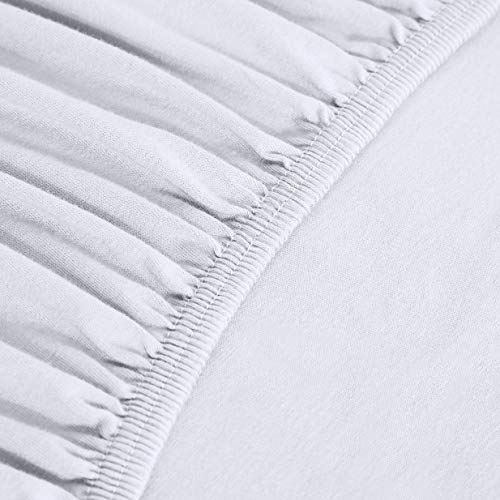 Spannbettlaken (200×200) Amazon Basics, Jersey, Weiß