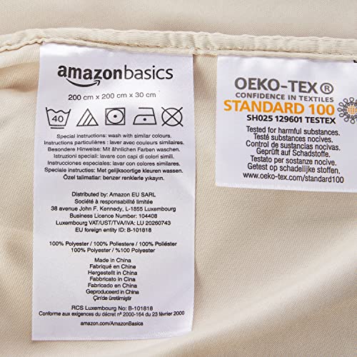 Spannbettlaken (200×200) Amazon Basics, Mikrofaser, Beige