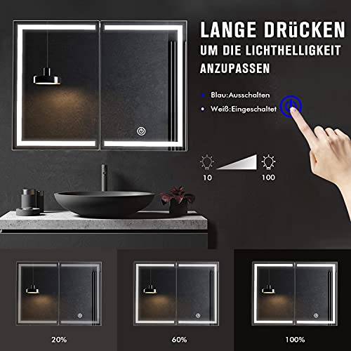 Spiegelschrank DICTAC Bad mit LED Beleuchtung und Steckdose