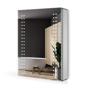 Spiegelschrank Quavikey ® LED 50x70cm Badezimmer Aluminium