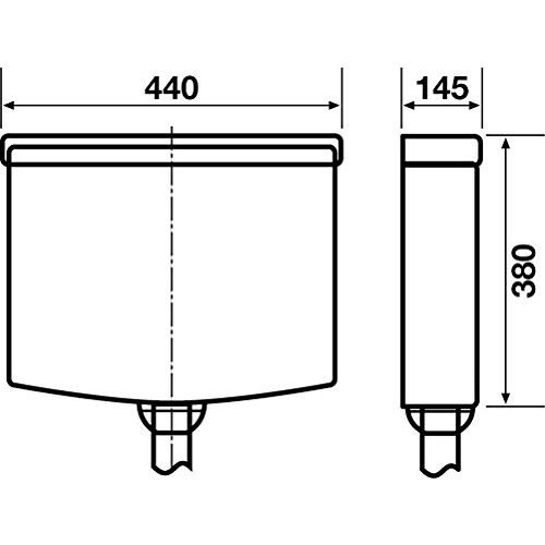 Spülkasten Sanitop-Wingenroth WC Aufputz weiß, 6-9 Liter