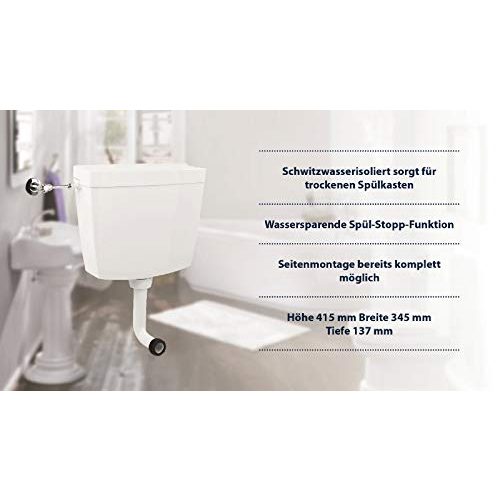 Spülkasten Sanitop-Wingenroth WC Aufputz weiß, 6-9 Liter