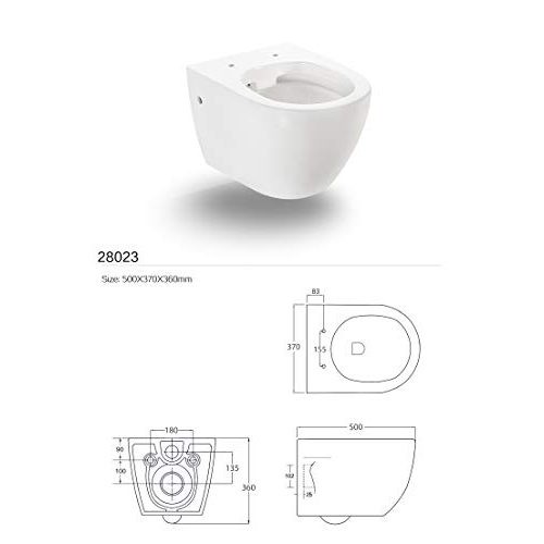 Spülrandloses WC ADOB, Keramik Nanoversiegelung Hänge WC