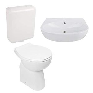 Stand-WC Calmwaters ® Erhöhtes und Waschbecken im Set