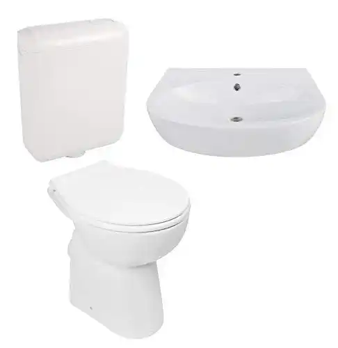 Stand-WC Calmwaters ® Erhöhtes und Waschbecken im Set