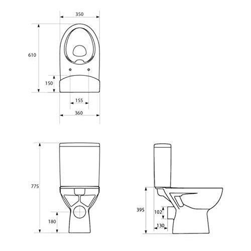 Stand-WC VBChome Keramik, Komplett -Design- Set, Spülkasten