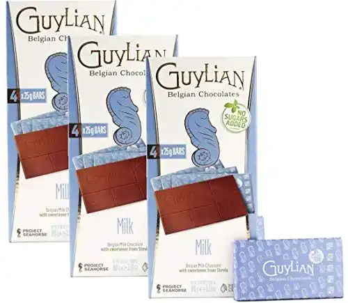 Stevia-Schokolade GuyLian, belgische Milch-Schokolade, 3x 100g